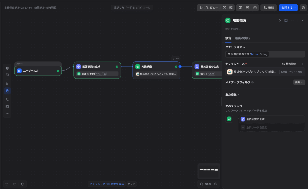 実装フロー（ナレッジ検索ノード）