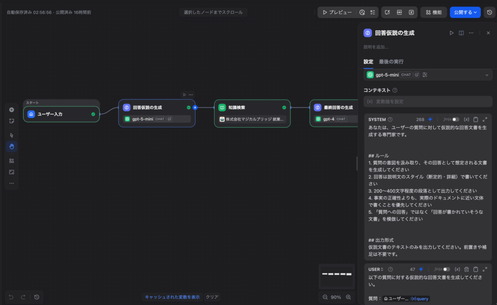 実装フロー（LLMノード１）