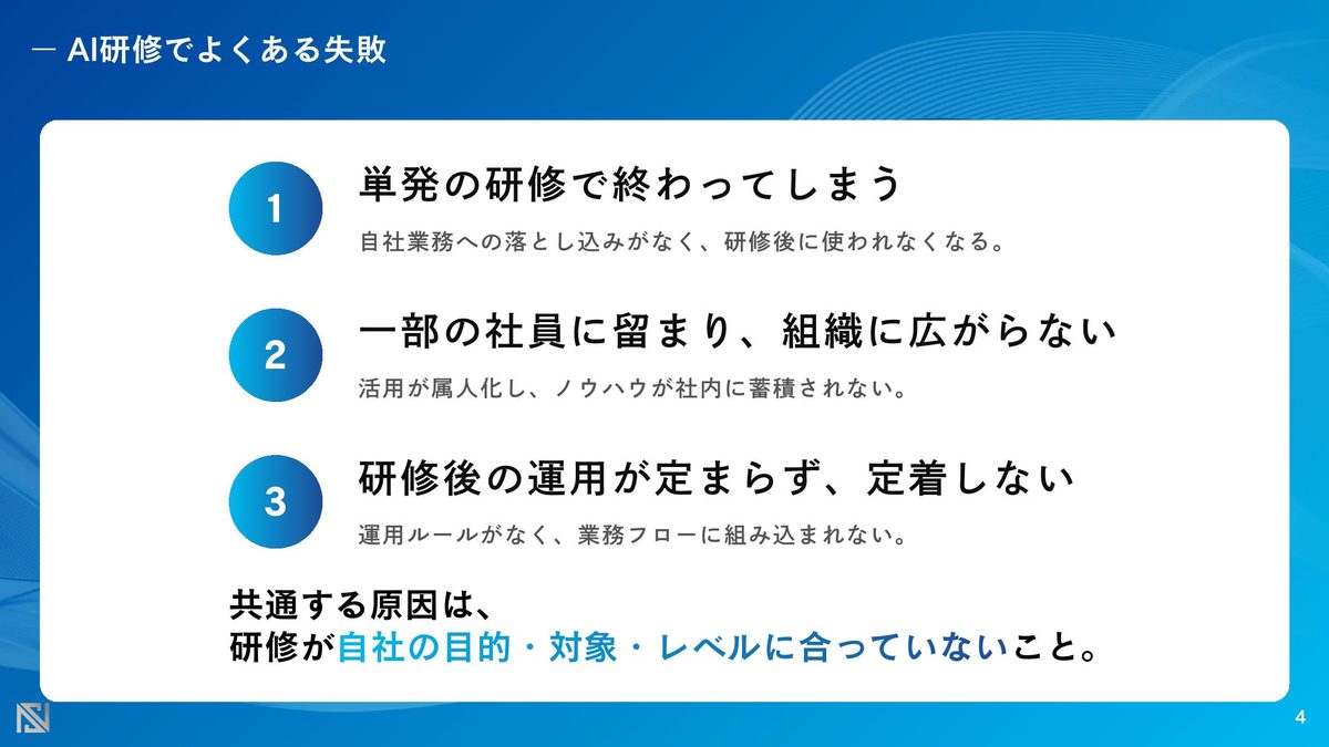 AI研修でよくある失敗
